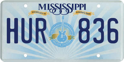 MS license plate HUR836