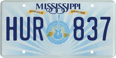 MS license plate HUR837
