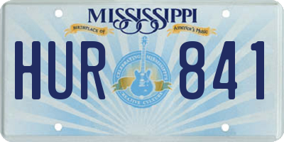 MS license plate HUR841
