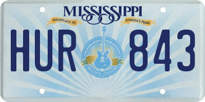 MS license plate HUR843