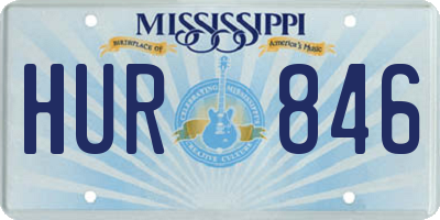 MS license plate HUR846
