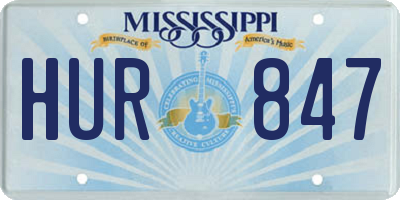MS license plate HUR847