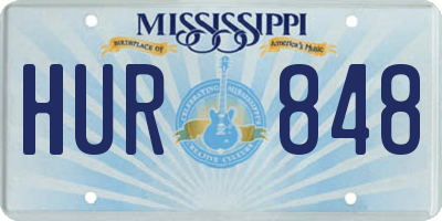 MS license plate HUR848