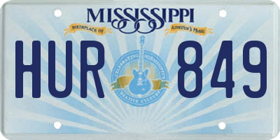 MS license plate HUR849