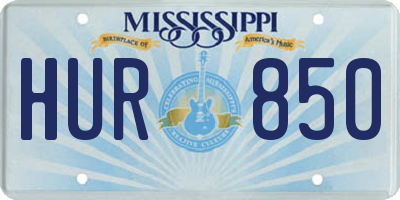 MS license plate HUR850
