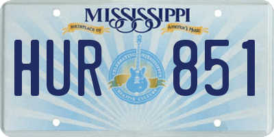 MS license plate HUR851