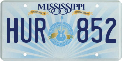 MS license plate HUR852