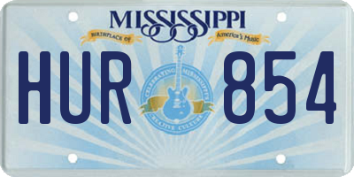 MS license plate HUR854