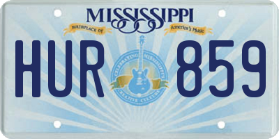 MS license plate HUR859