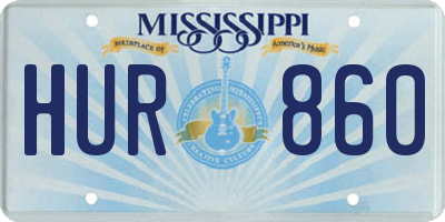 MS license plate HUR860