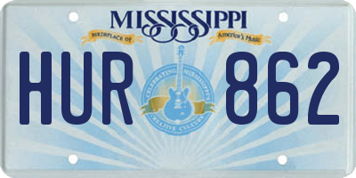 MS license plate HUR862