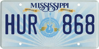 MS license plate HUR868