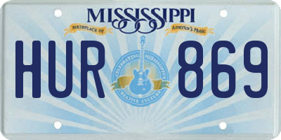 MS license plate HUR869
