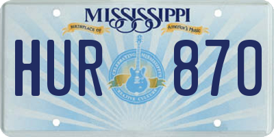 MS license plate HUR870