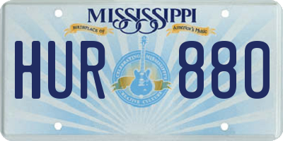 MS license plate HUR880