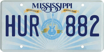 MS license plate HUR882
