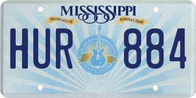 MS license plate HUR884