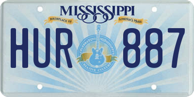 MS license plate HUR887