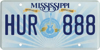 MS license plate HUR888