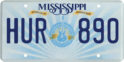MS license plate HUR890