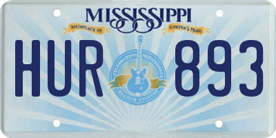 MS license plate HUR893