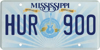 MS license plate HUR900