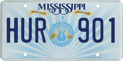 MS license plate HUR901