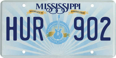 MS license plate HUR902
