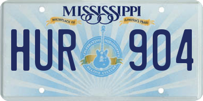 MS license plate HUR904