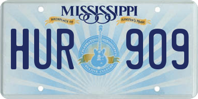 MS license plate HUR909