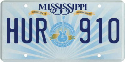 MS license plate HUR910