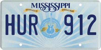 MS license plate HUR912