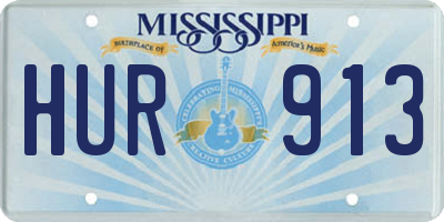 MS license plate HUR913