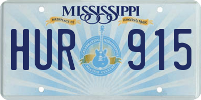 MS license plate HUR915