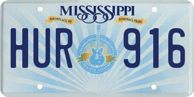 MS license plate HUR916