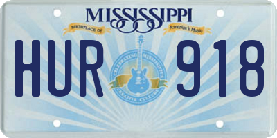 MS license plate HUR918