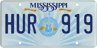MS license plate HUR919