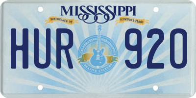 MS license plate HUR920
