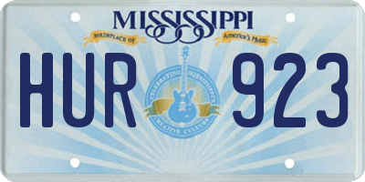 MS license plate HUR923