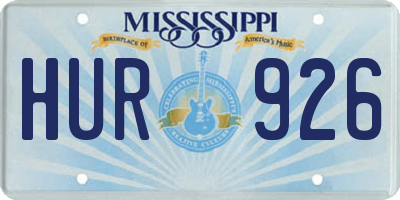 MS license plate HUR926