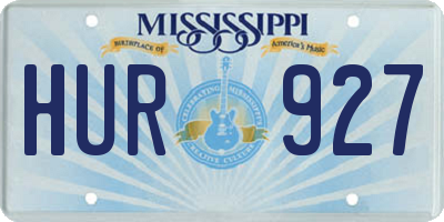 MS license plate HUR927