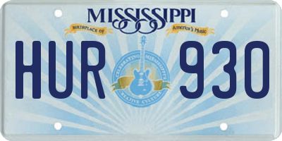 MS license plate HUR930