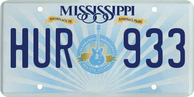 MS license plate HUR933