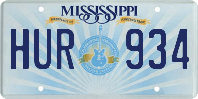 MS license plate HUR934