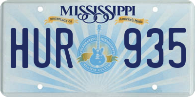 MS license plate HUR935
