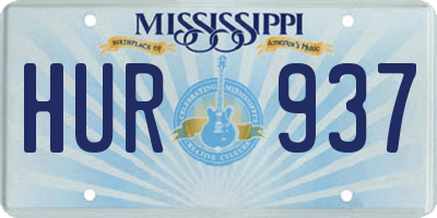 MS license plate HUR937