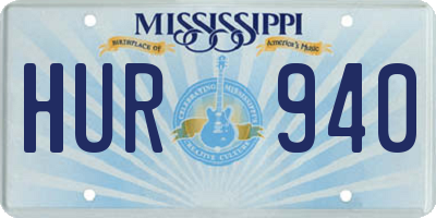 MS license plate HUR940