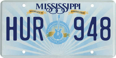 MS license plate HUR948