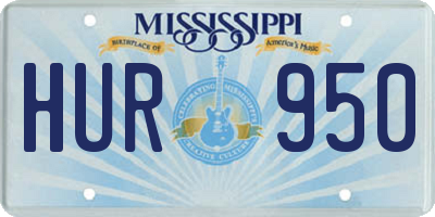 MS license plate HUR950