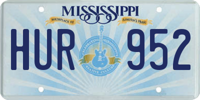 MS license plate HUR952